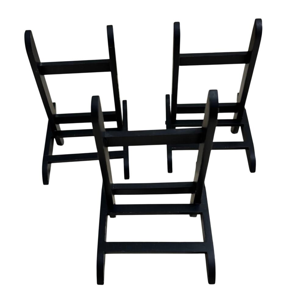Black Chair Wood Easels Table Freestanding Photo 7" x 4" x 5" Lot Bundle 3 New